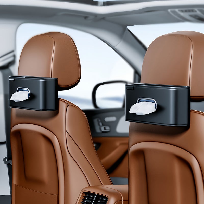 مشترك متنقل KB Overhead Car Tissue Box Holder Strong Adhesive Cup For Seat Headrest Dashboard Center Console Organizer For Cars Trucks SUVs قوي لاصق كوب لمقبض مسند الرأس بلوحة القيادة منظم حاوية مركزية للسيارات والشاحنات وسيارات الدفع الرباعي إكسسوار داخلي متين للسيارة تصميم بسيط ومتانة تركيب متين لأدوات تنظيم المركبات حامل علبة المناديل الورقية KB K - Image 1