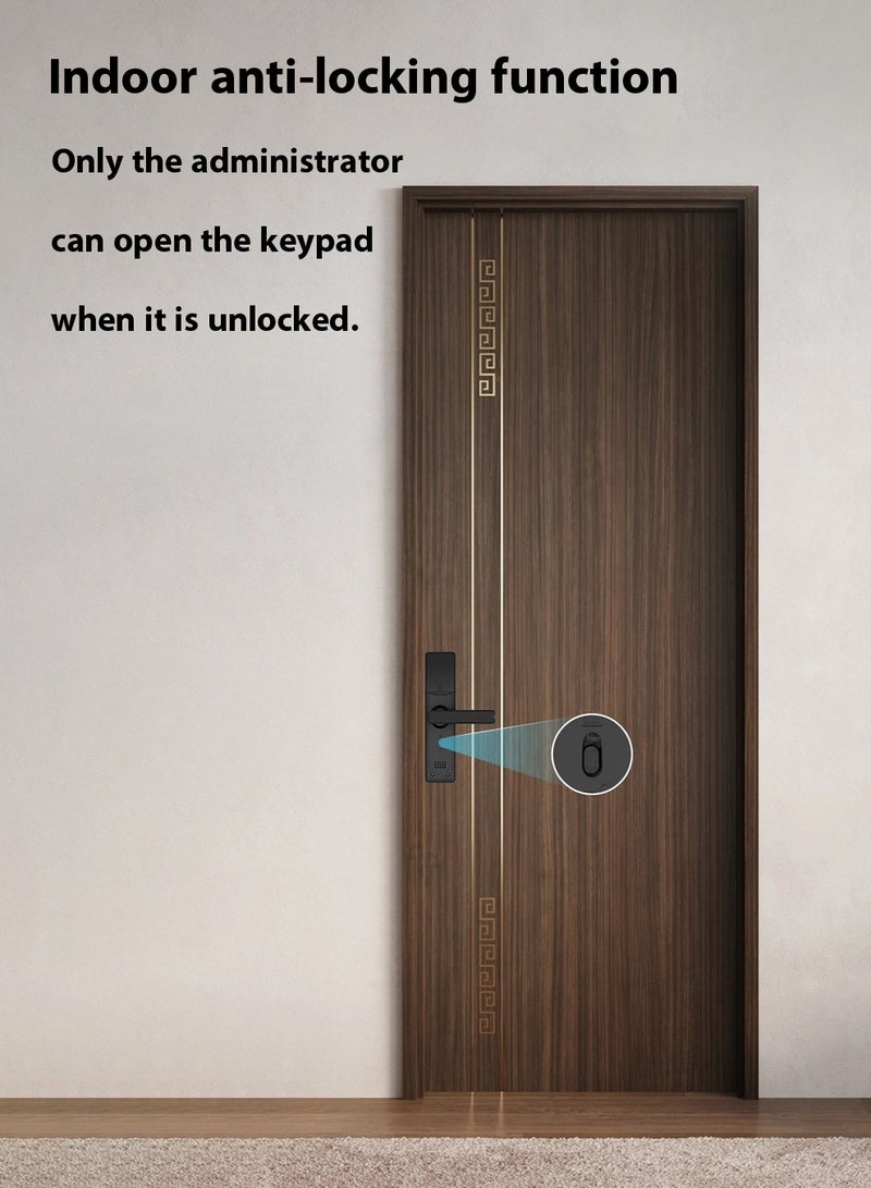Digital Door Lock Smart Lock Indoor Fingerprint Lock Black Graffiti Bluetooth Version with Lock Body Fingerprint Lock Entry Door Office Room Door Electronic Smart Lock Combination Lock - Image 2