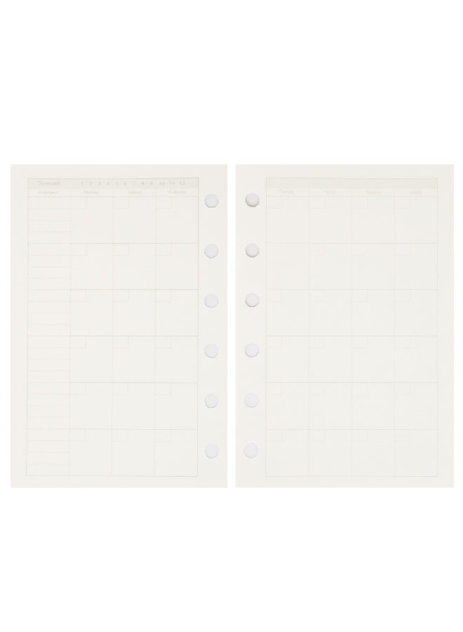 Zelten 1 Pack A7  45 Sheets/90 Pages Monthly Planner Loose Leaf Punched Paper Refills Paper for 6 Hole Binder Personal Organizer Diary Notebook Refillable Planner - Image 2