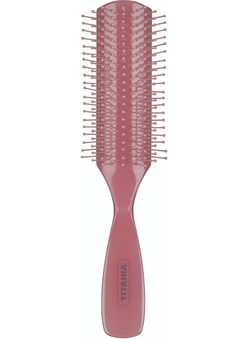 Titania Hair Brush 9 Rows with Rubber Handle - Image 1