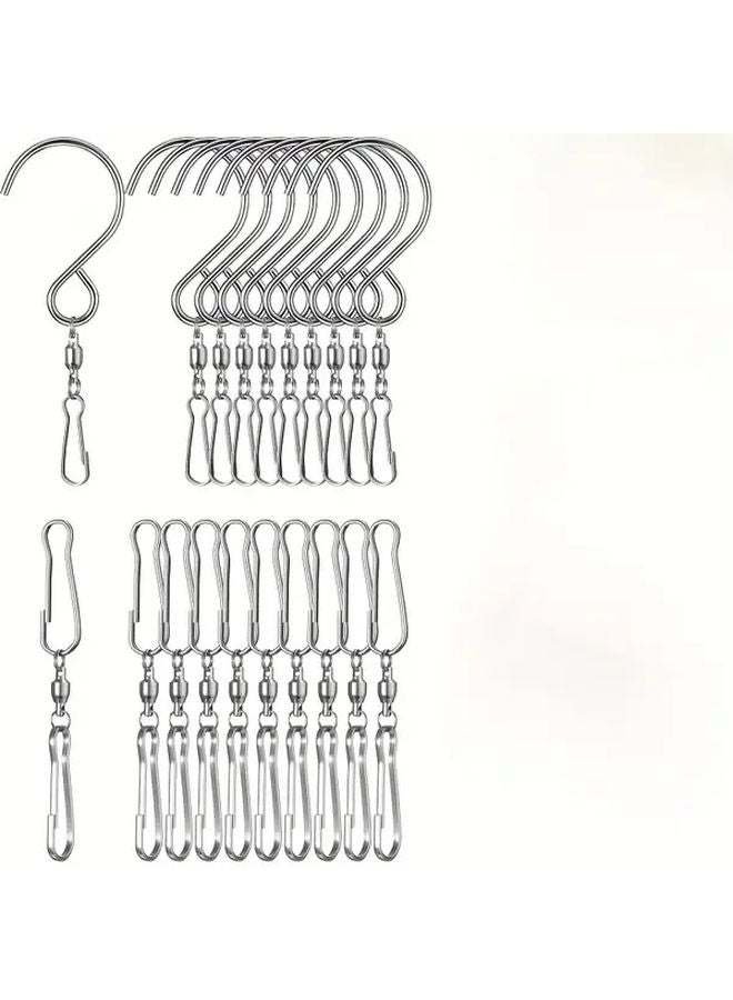 Windmill Swivel Hook 360 Degree Double Swivel With Storage Box Black 20pcs - Image 1