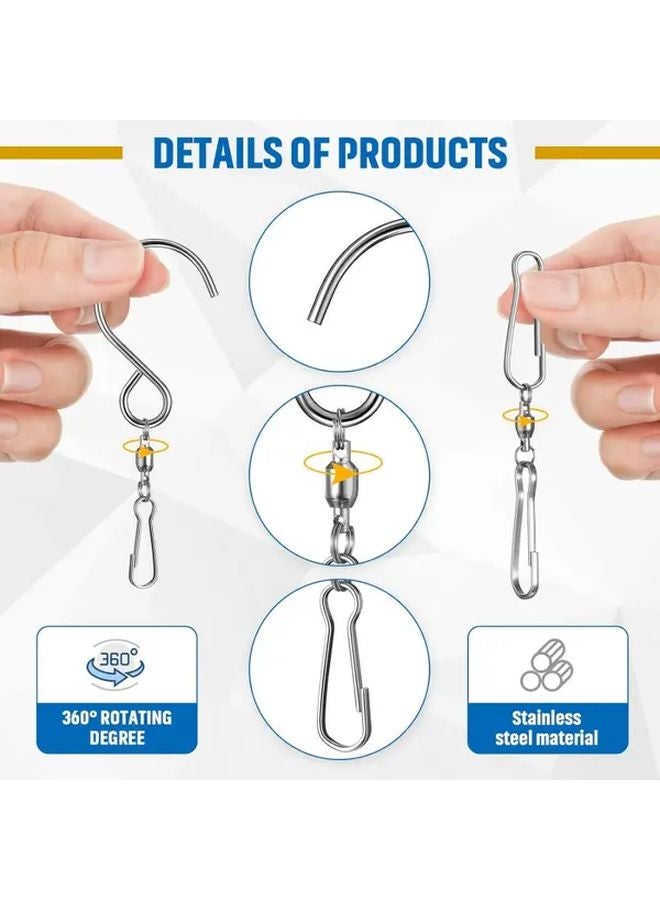 Windmill Swivel Hook 360 Degree Double Swivel With Storage Box Black 20pcs - Image 5