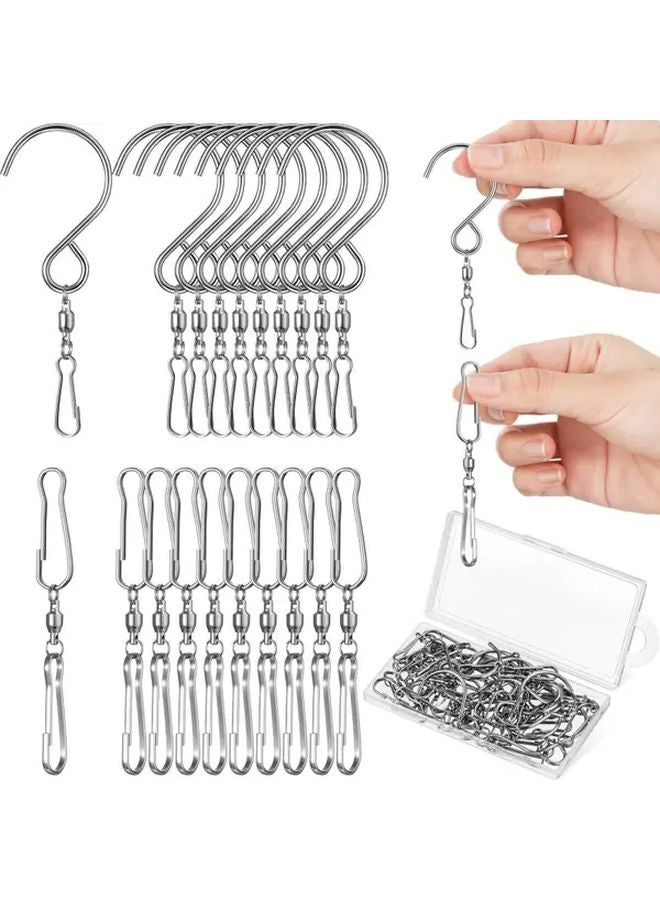 Windmill Swivel Hook 360 Degree Double Swivel With Storage Box Black 20pcs - Image 2