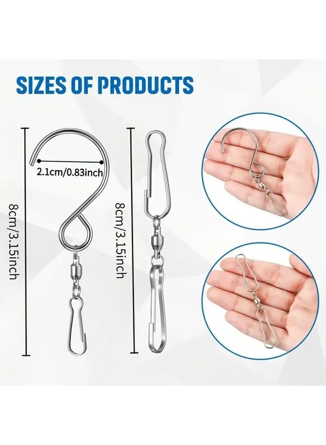 Windmill Swivel Hook 360 Degree Double Swivel With Storage Box Black 20pcs - Image 4