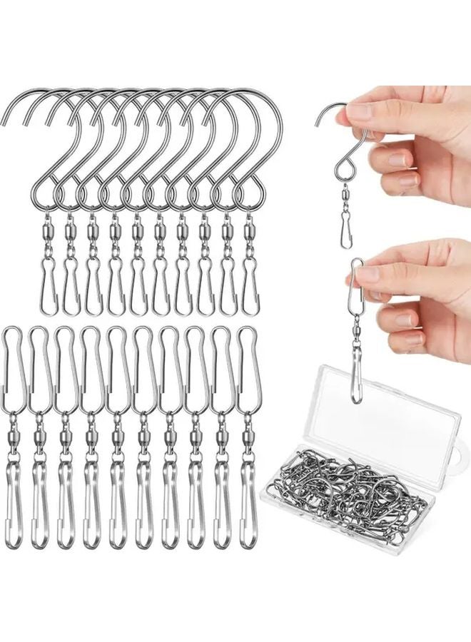 Windmill Swivel Hook 360 Degree Double Swivel With Storage Box Black 20pcs - Image 3
