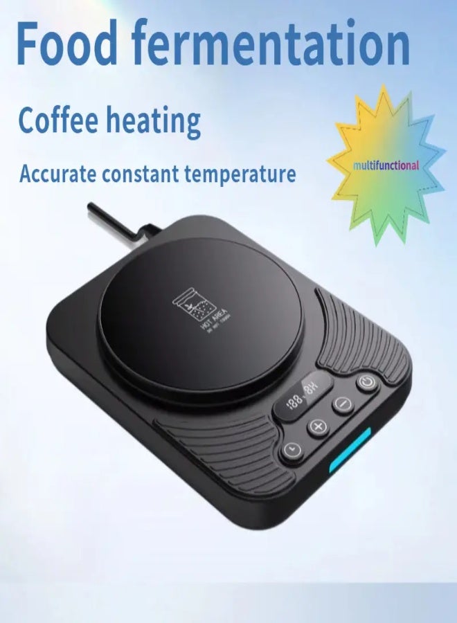 ارواق سخان تخمير مطور - وسادة تسخين قهوة مكتبية، وسادة تسخين العجين المخمر للتحكم الدقيق في درجة الحرارة، تشغيل/إيقاف التسخين التلقائي، سخان العجين المخمر مؤقت لمدة 12 ساعة، مع قابس USB (أقصى درجة حرارة 100 درجة فهرنهايت/37.7 درجة مئوية) - أبيض - Image 2