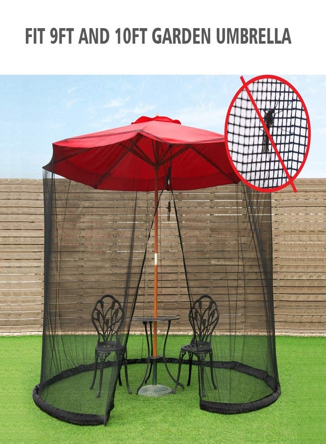 TANGKULA 9/10FT Patio Umbrella Screen, with Zipper Door and Polyester Mesh Netting, Height and Diameter Adjustable, Suitable for Outdoor Patio Camping Umbrella - Image 4