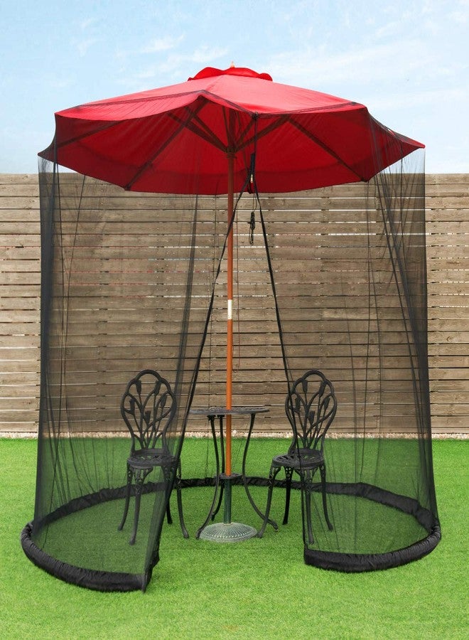 TANGKULA 9/10FT Patio Umbrella Screen, with Zipper Door and Polyester Mesh Netting, Height and Diameter Adjustable, Suitable for Outdoor Patio Camping Umbrella - Image 5