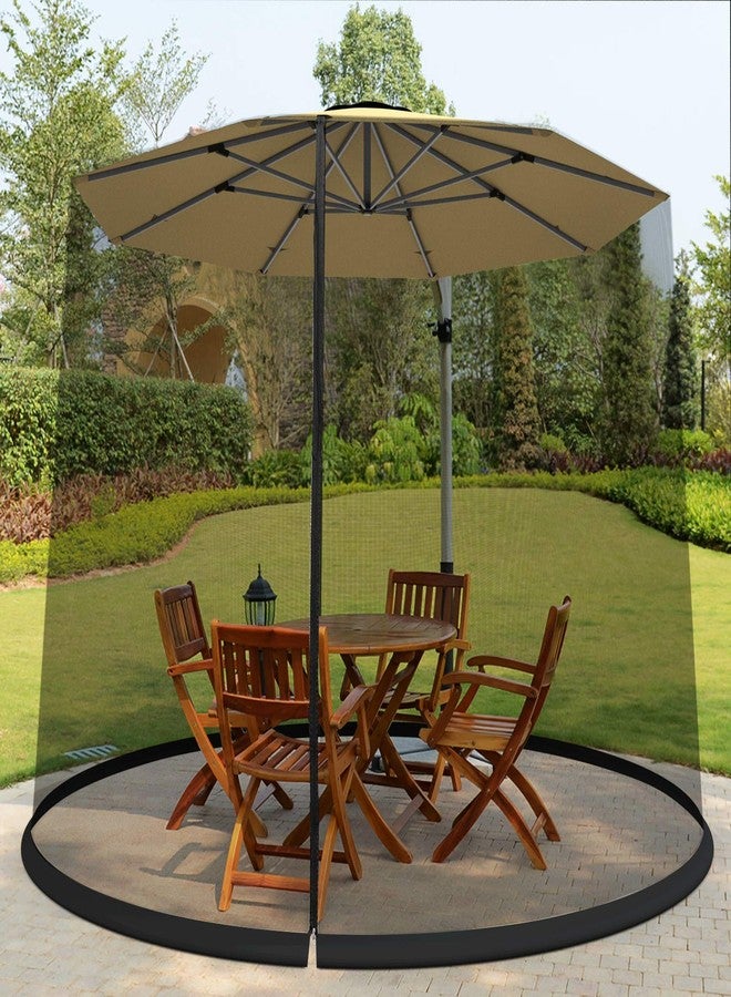 TANGKULA 9/10FT Patio Umbrella Screen, with Zipper Door and Polyester Mesh Netting, Height and Diameter Adjustable, Suitable for Outdoor Patio Camping Umbrella - Image 2