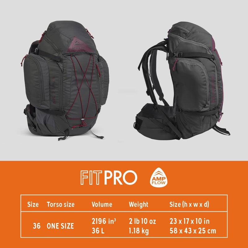 Kelty Redwing 36 Womens  36 Liter Internal Frame Backpack for Hiking Backpacking Travel Carryon Compatible Hip Belt Women Specific Fit 2023 Blackout - Image 2