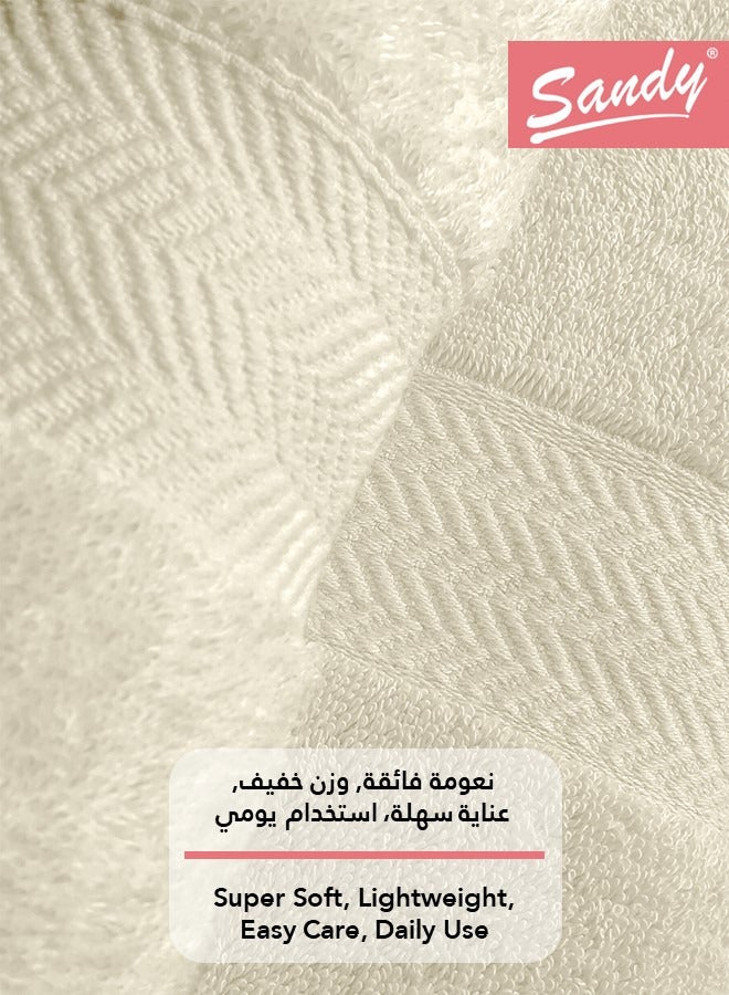 ساندي طقم مناشف يد فاخرة بجودة الفنادق قطن 100% صنعت في مصر - 600 غرام لكل متر مربع، ناعمة وسريعة الجفاف وعالية الامتصاص (4 قطع - 40 × 70 سم), سكري - Image 5