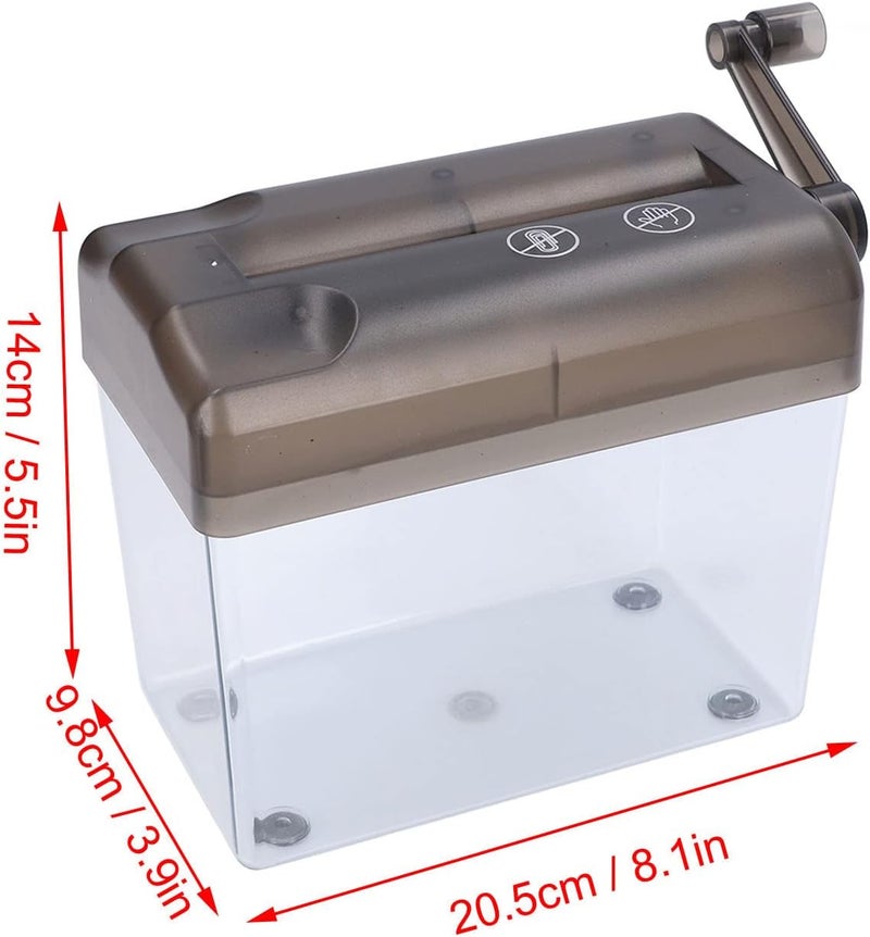 woobles Manual Paper Shredder, Home Office Portable Manual Compact Structure Simple Operation Hand Crank Shredder for Paper/Notes/Bills/Portrait/Photos, Fits A6 Size Paper(Grey)-grey - Image 2