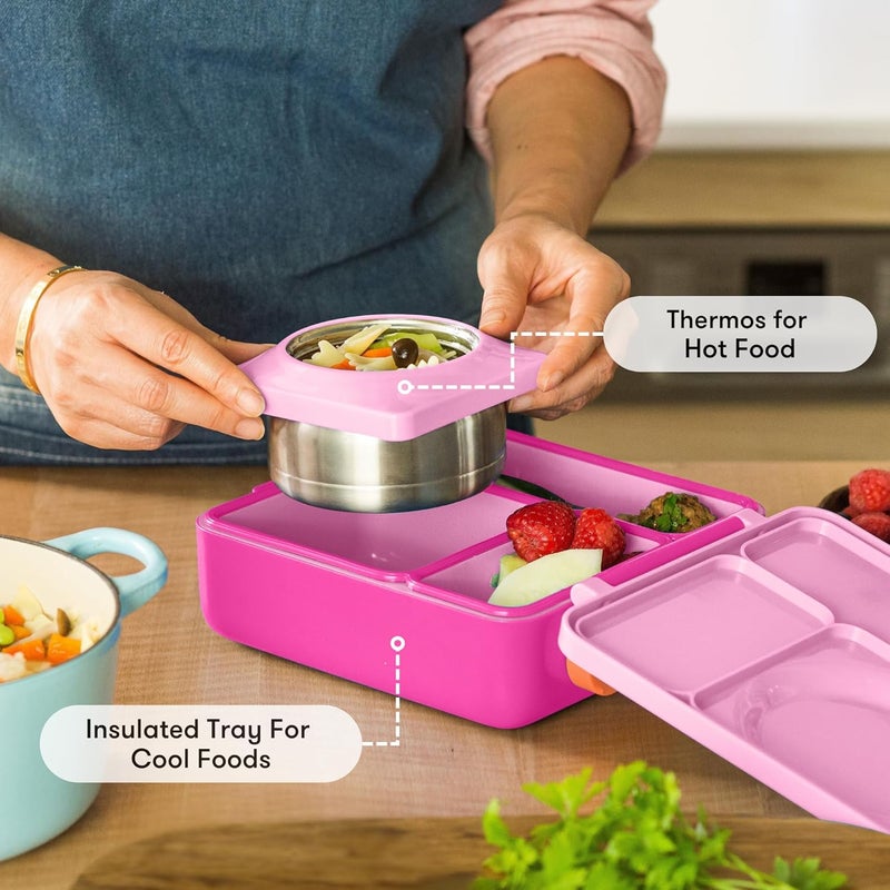 أومي OmieBox صندوق غداء بنتو للأطفال، وعاء من الفولاذ المقاوم للصدأ، 250 مل، (وردي بيكسي) - Image 5