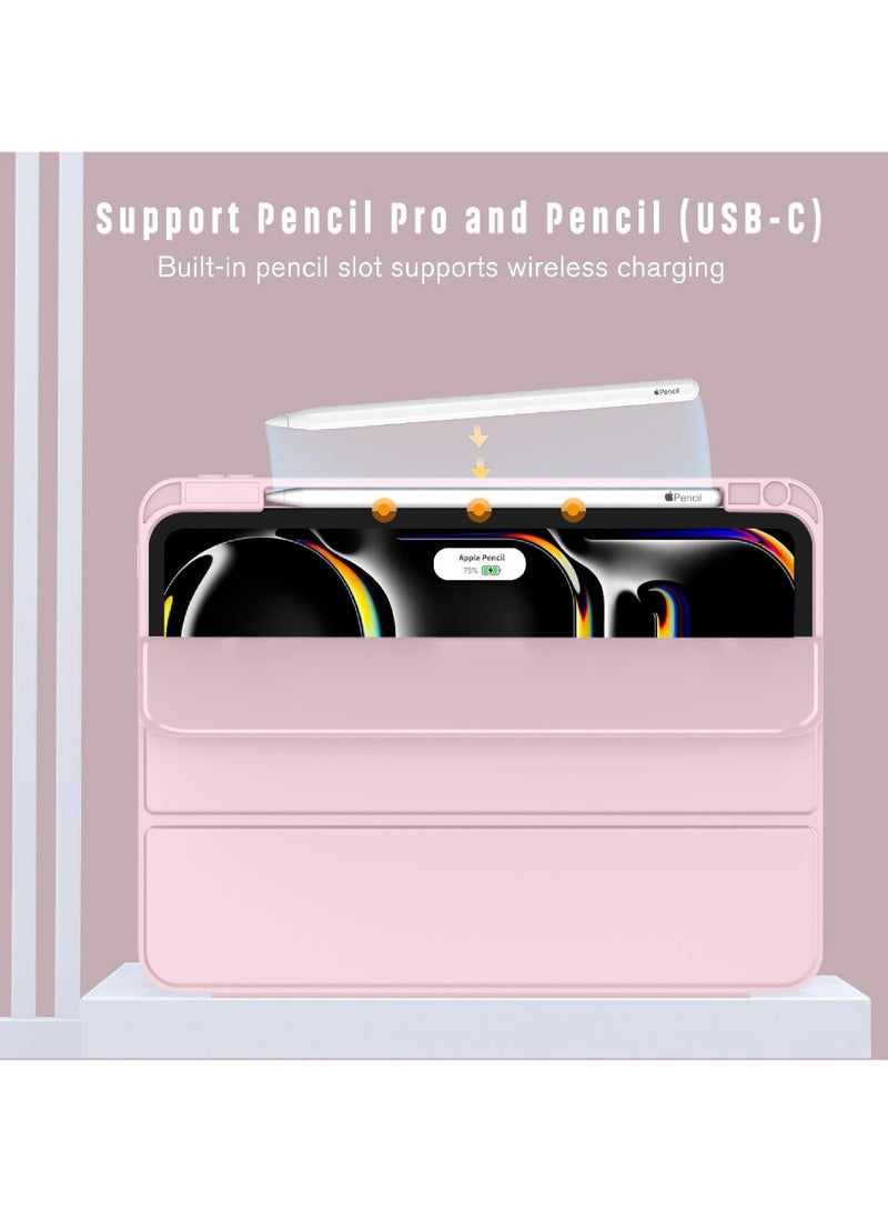 Rock Pow Cover Case For iPad Pro 11 Inch Case M4 2024 (5th Generation)  A2836, A2837 with Pencil Holder Smart iPad Case [Support Pencil Pro and Pencil (USB-C)] Support Touch ID and Auto Wake/Sleep  - Image 3