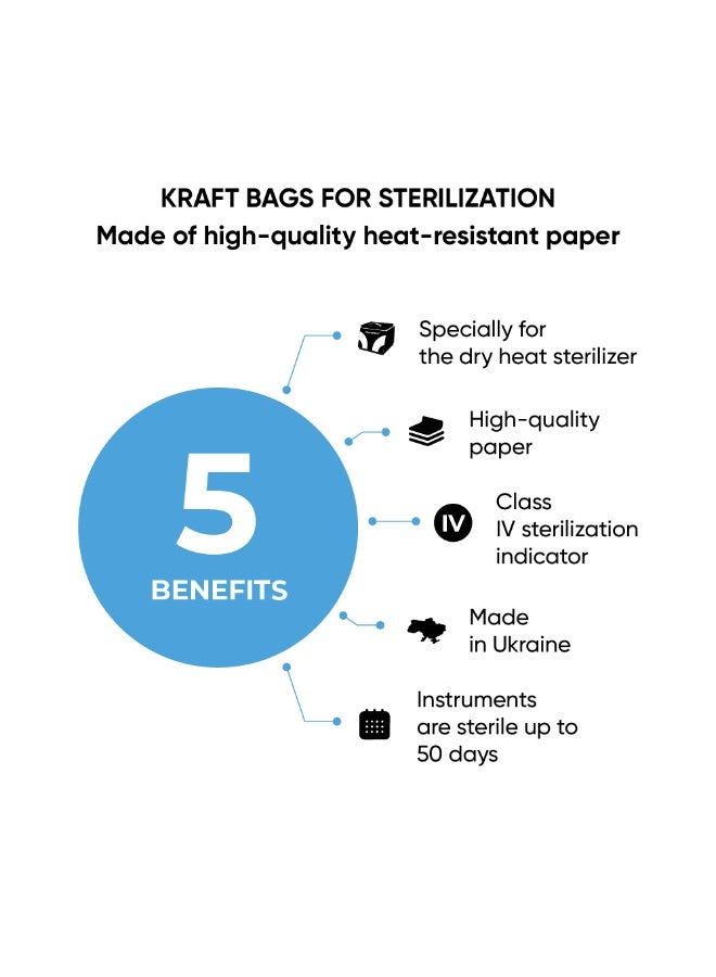 MicroSTOP STERILIZATION POUCHES - MICROSTOP WHITE | with a class IV indicator. 100×200 mm, 100 pcs - Image 5