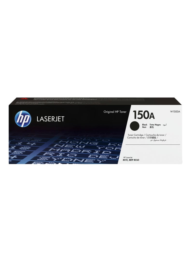 HP Toner HP 150A Original Toner Cartridge W1550A Black Works with HP LaserJet HP LaserJet MFP M141ca Printer, HP LaserJet MFP M141cw Printer, M109-M112, M111, M139e-M142e, M141 series, and the HP LaserJet MFP M141a Printer, HP LaserJet M111w Printer, HP LaserJet MFP M141cw Printer - Image 1
