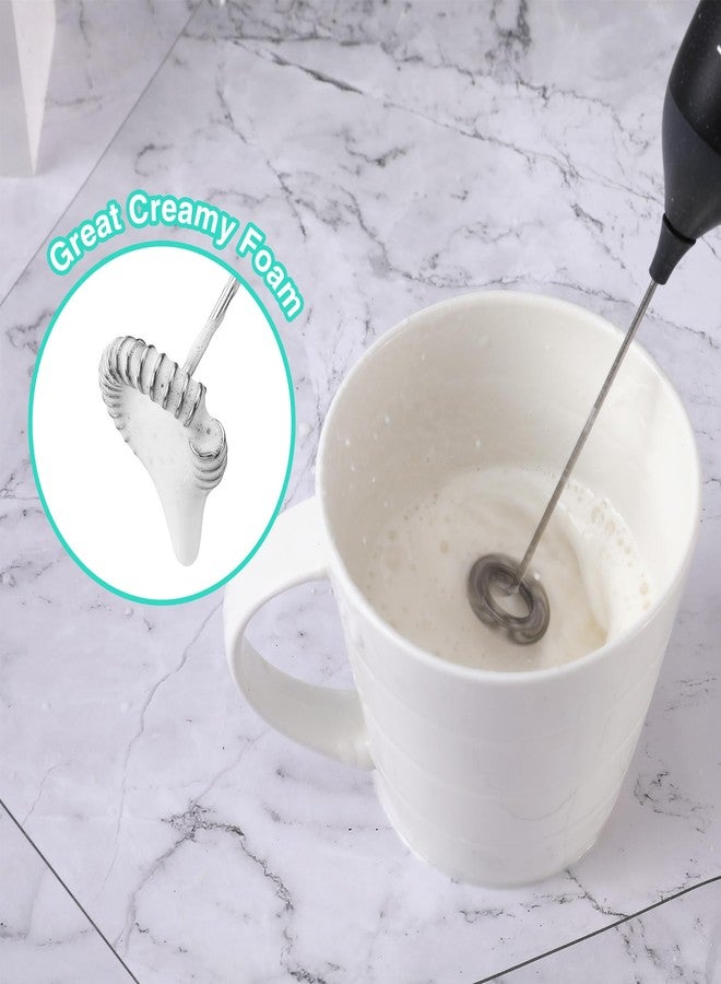 HAUSHOF Powerful Rechargeable Milk Frother Wand, Handheld Electric Foam Maker, Drink Mixer with Detachable Stainless Steel Whisk for Coffee Latte, Cappuccino, Matcha, No Stand, Black - Image 3