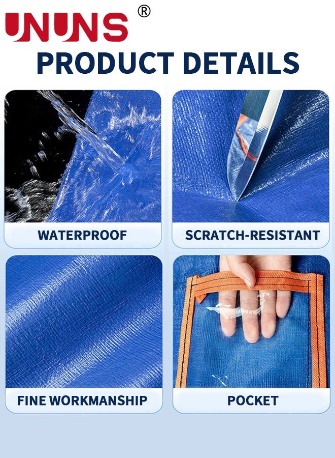 UNUNS Large Capacity Moving Bags,1Pc 250L Waterproof Storage Bins With Drawstring And Visual label for Bedding,Clothes,and More,Ideal for Home Organization and Relocation,50x50x100cm,Black Blue - Image 4