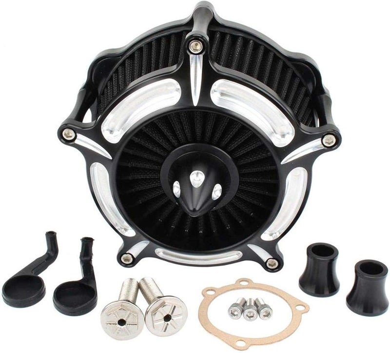 QASULER Black Turbine Spike Air Filter Kit for Harley Motorcycles - Image 1