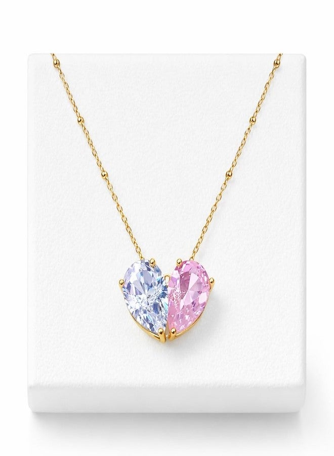 MEENAZ Jewellery for women Gold AD Stone Chain Necklace for Woman | Solitaire Pendant | Adjustable Chains for woman Neck Chains | Anti Tarnish | Valentine Gifts for Girlfriend Lovers Couple 299 - Image 3