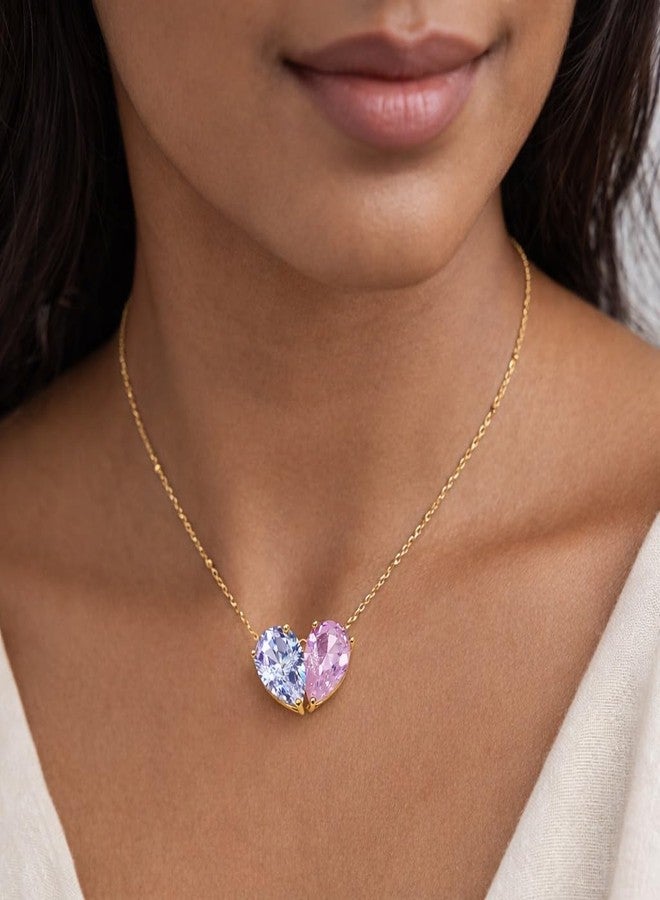 MEENAZ Jewellery for women Gold AD Stone Chain Necklace for Woman | Solitaire Pendant | Adjustable Chains for woman Neck Chains | Anti Tarnish | Valentine Gifts for Girlfriend Lovers Couple 299 - Image 2