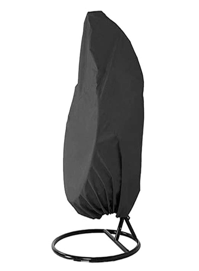 MUTMAIN Polyester Hanging Chair Cover Durable Lightweight Egg Swing Chair Cover Waterproof Dust Protector Cover, Fits Most Outdoor Single Swing (75" x 45"inches)(HCC-Black) - Image 1