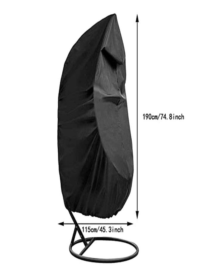 MUTMAIN Polyester Hanging Chair Cover Durable Lightweight Egg Swing Chair Cover Waterproof Dust Protector Cover, Fits Most Outdoor Single Swing (75" x 45"inches)(HCC-Black) - Image 3