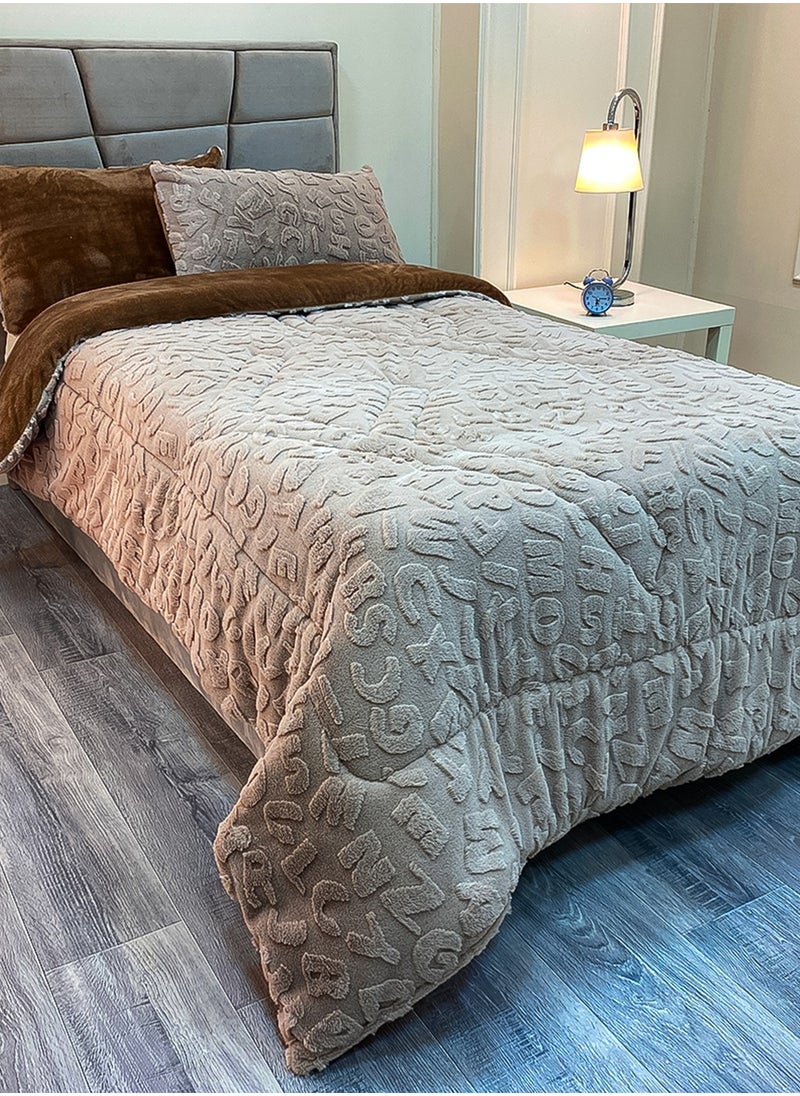 Family Bed Quilt set Spanish fur 2 pieces size 180 ×240 cm model 1621 from Family Bed  - Image 2
