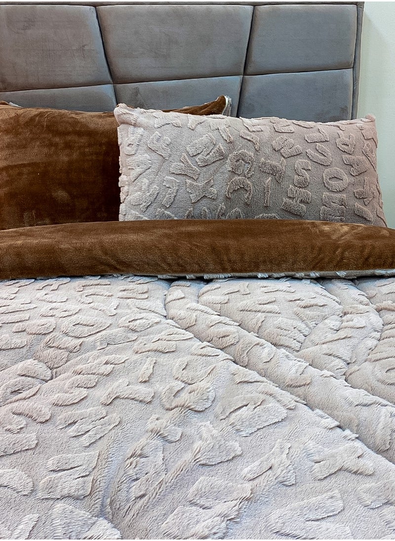 Family Bed Quilt set Spanish fur 2 pieces size 180 ×240 cm model 1621 from Family Bed  - Image 3