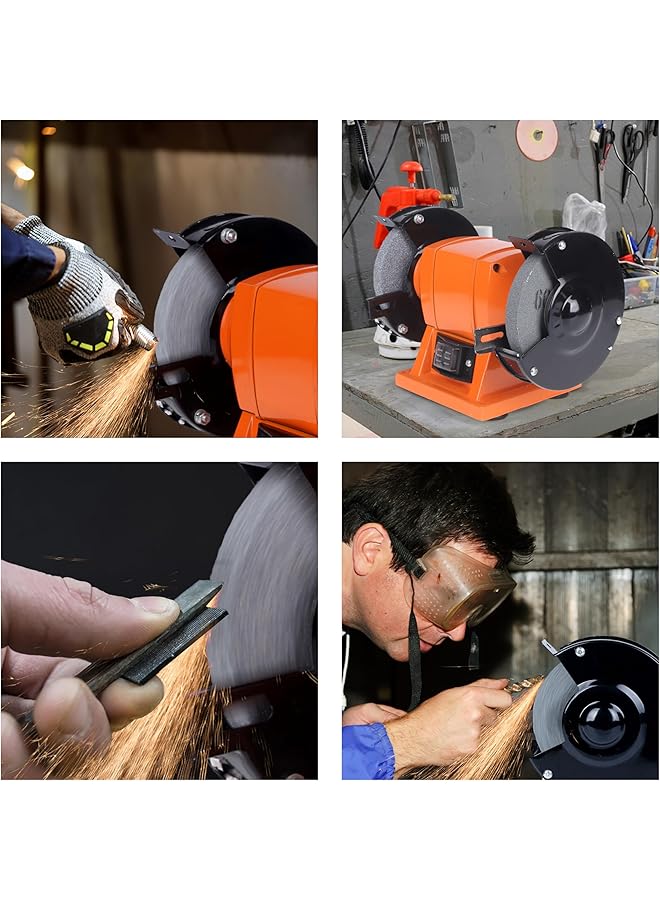 BMB Bench Grinder 350W 8Inch Heavy Duty Power Table Grinding Machine For Metalwork Woodwork Sharpening Polishing Cutting And Finishing For Workshop Diy Home Improvement And Professional Use - Image 5