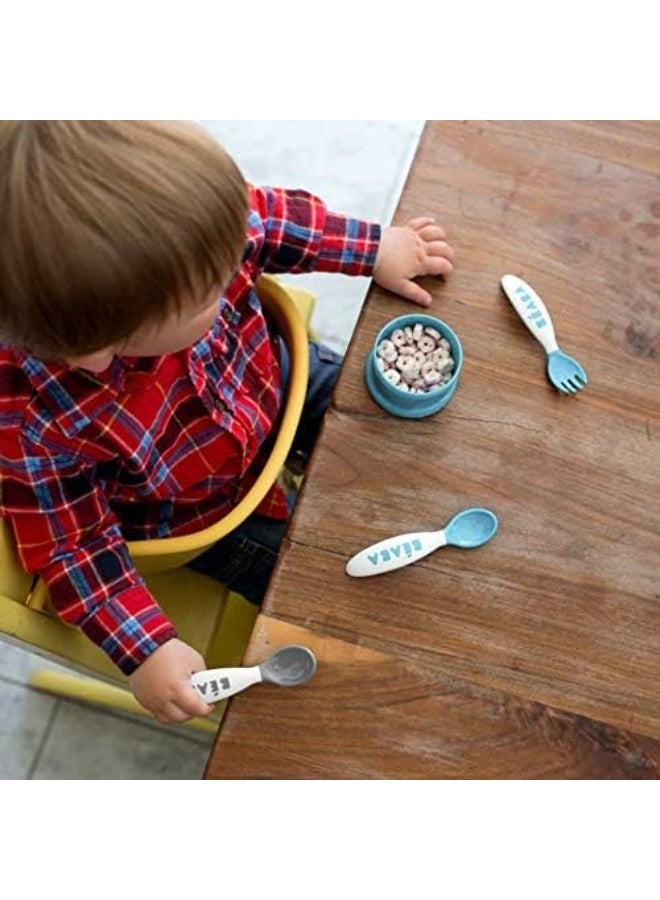 BEABA Béaba New Toddler Self Feeding Cutlery, Toddler Cutlery, Toddler Utensils, Baby Spoons and Baby Forks for Self Feeding, Baby Essentials, 10 Pack, (Breeze) - Image 3