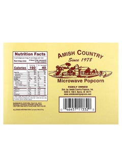 Amish Country Popcorn Amish Country Popcorn, Microwave Popcorn, Butter, 3 Bags, 3.5 oz (99 g) Each  - Image 2
