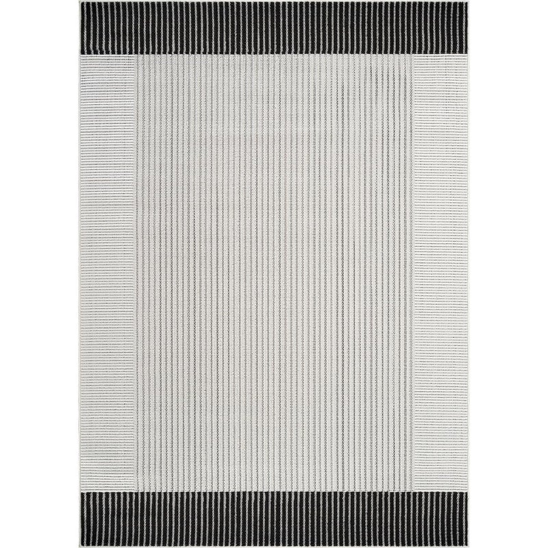 Luul Home Modern Micro Loop Indoor Area Rugs for Living Room Bedroom Kitchen Geometric Striped Black-White 5x7 Luxury Durable Low and High Pile Non-Shedding Stain Resistant Soft Area Carpet 5 x 7 - Image 2