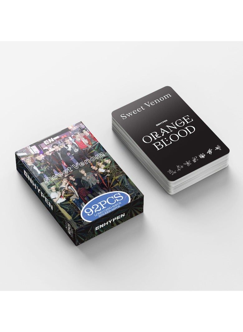 92Pcs ENHYPEN New Album ORANGE BLOOD Single Sweet Venom Lomo Card And Sticker - Image 4