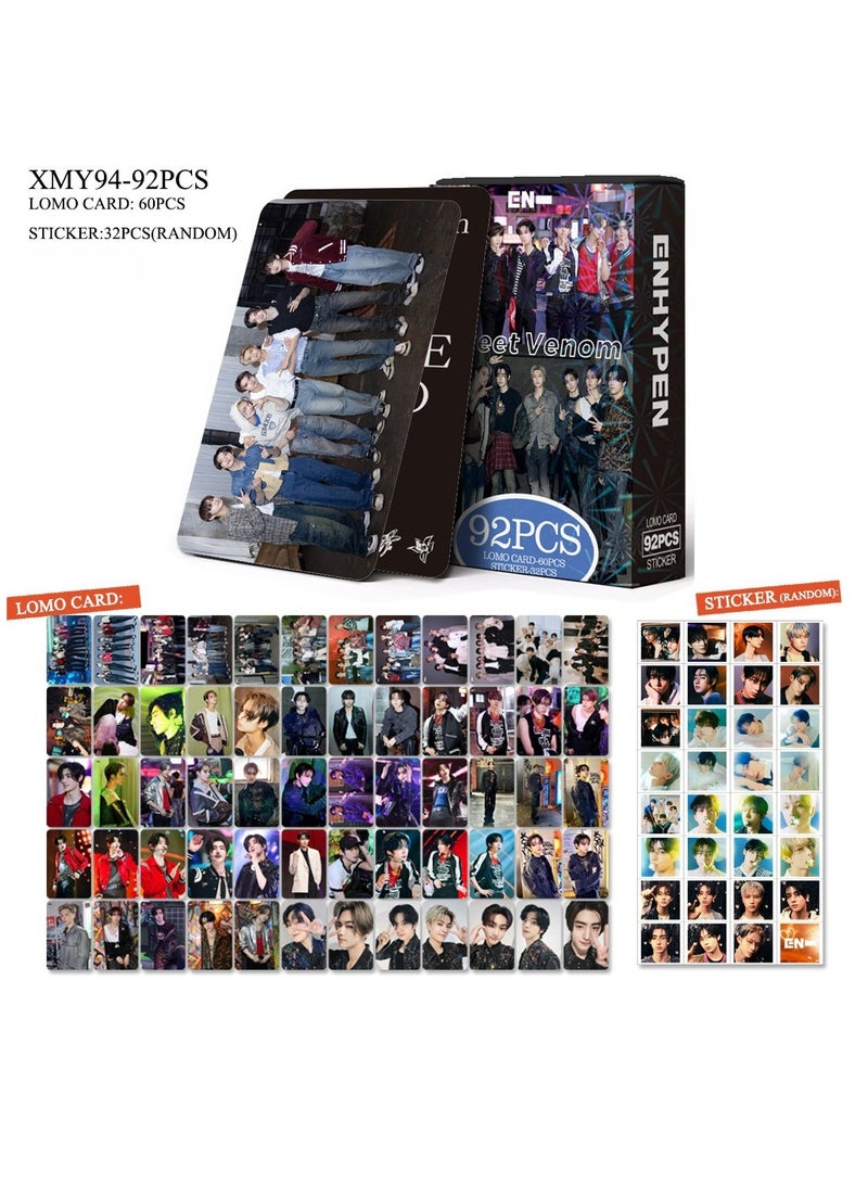 92Pcs ENHYPEN New Album ORANGE BLOOD Single Sweet Venom Lomo Card And Sticker - Image 2