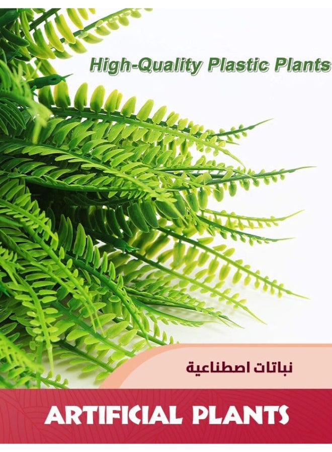 Arabest 20 Bundles Artificial Plants,Outdoor Fake Boston Fern,Faux Plastic Plants Greenery For Garden Patio Planter Pathway Porch - Image 4