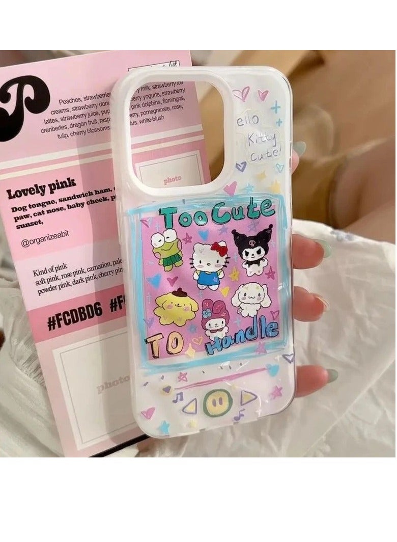 NIBEMINENT Cartoon Kitty Illustration Protective TPU Case Cover For iPhone 16 Pro Max, Sanrio Music Player