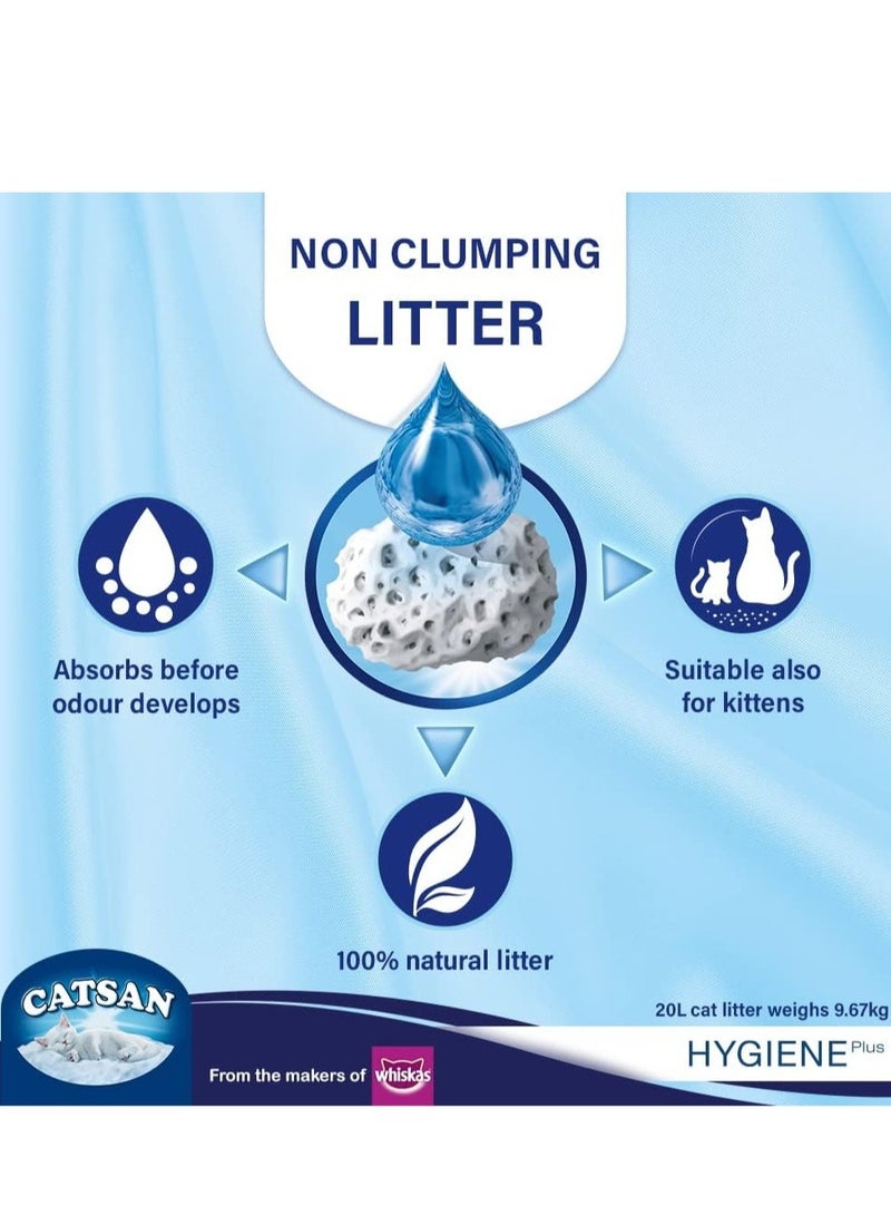 Catsan Hygiene Plus Natural Non Clumping Cat Litter 20L  - Image 4