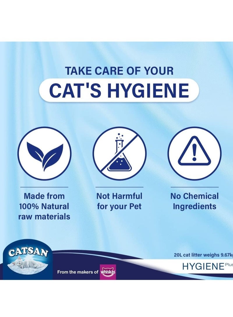 Catsan Hygiene Plus Natural Non Clumping Cat Litter 20L  - Image 2