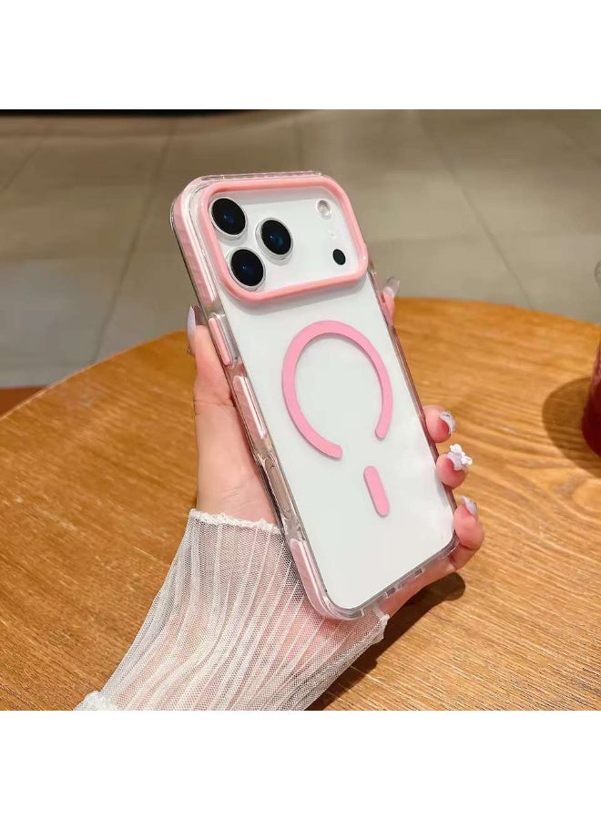 MONOGUE Transparent Solid Color MagSafe Charging Phone Case for iPhone 17 Pro Magnetic Shockproof Durable Hard Back Cover - Image 1