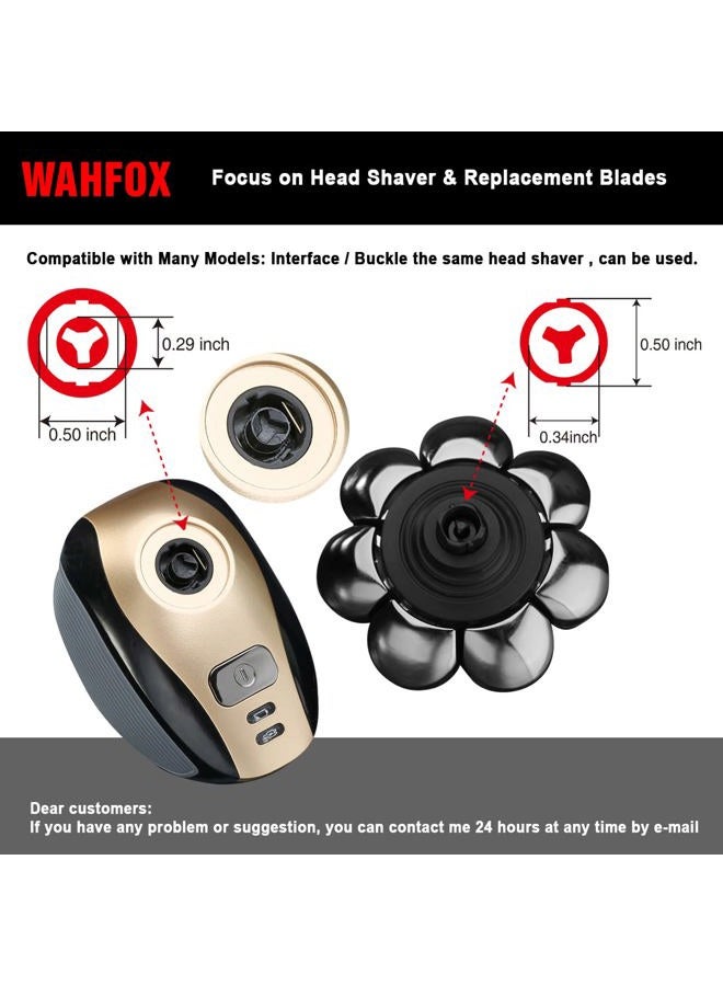 WAHFOX بدائل رأس الحلاقة بـ 8 شفرات - ماكينة حلاقة كهربائية مع شفرة رأس 8D لآلة الحلاقة الكهربائية - Image 3