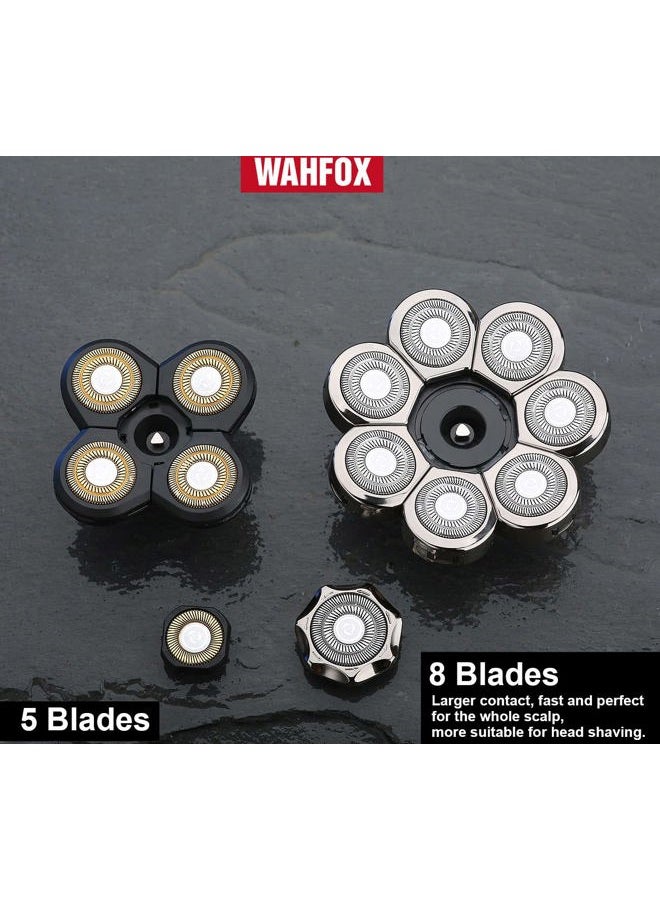 WAHFOX بدائل رأس الحلاقة بـ 8 شفرات - ماكينة حلاقة كهربائية مع شفرة رأس 8D لآلة الحلاقة الكهربائية - Image 5