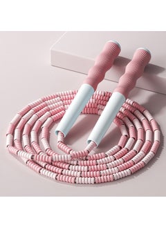 Bamboo Handle Jump Rope for Team Relay Sakura pink [ 2.8m bamboo skipping rope] soft beads are easier to jump