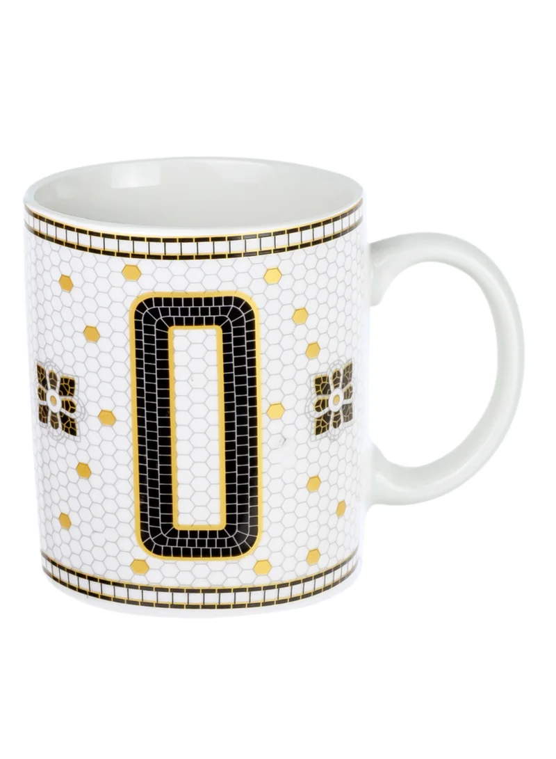 Cuisine Art Cuisine Art Letter O Printed Porcelain Ceramic Tea Coffee Mug 300ml - Stylish and Durable Mug for Hot Beverages