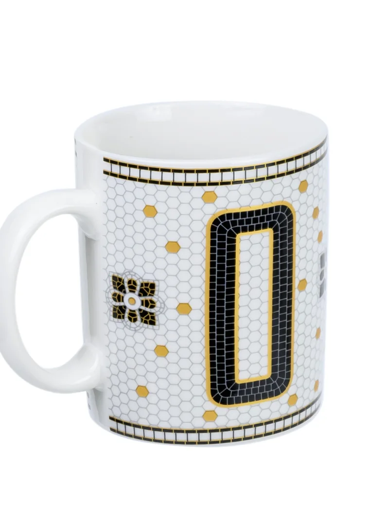 Cuisine Art Cuisine Art Letter O Printed Porcelain Ceramic Tea Coffee Mug 300ml - Stylish and Durable Mug for Hot Beverages
