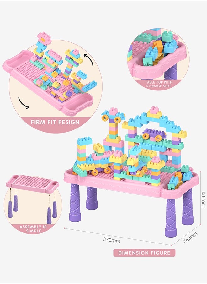 JoyousSto 88pcs Building Blocks Set Children's Toys，Kids Activity Table Building Blocks Table Kids Play Table  for Boys Girls age 3+ for Boys Girls Gifts  - Image 2