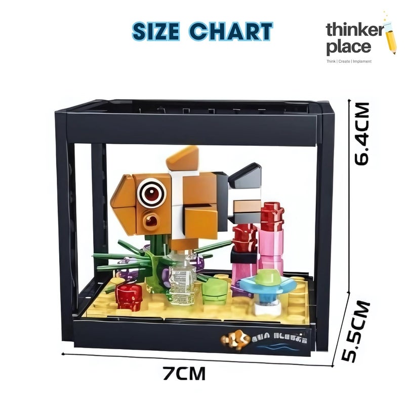 ThinkerPlace 8-in-1 Dream Ocean Fish Tank Clownfish (92 Pieces) | Learn About Marine Life | Building Block Set for Kids Age 6+ | STEM Educational Toy | Build, Collect & Create a Big Fish Tank - Image 5