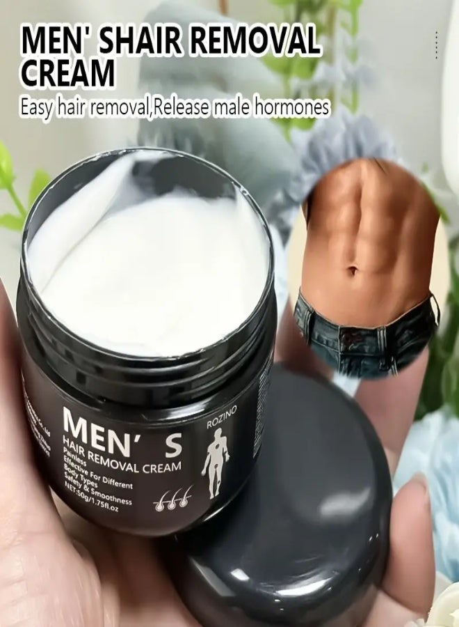 ROZINO Depilatory Cream 50g – Painless, Hypoallergenic, Non-Sticky Hair Removal Cream for Face & Body – Quick & Easy Application - Image 3