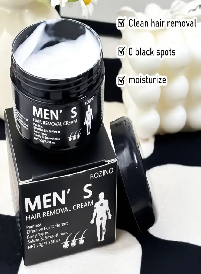 ROZINO Depilatory Cream 50g – Painless, Hypoallergenic, Non-Sticky Hair Removal Cream for Face & Body – Quick & Easy Application - Image 2