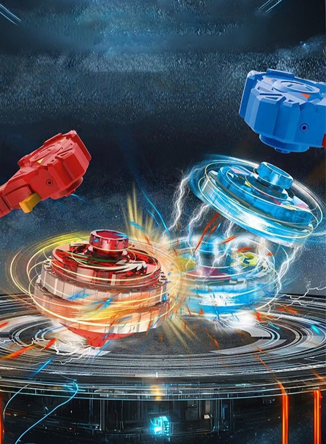 Children's Toys Battle Gyro Upgraded Alloy Light-up Gyro Toys Set Cool Sparring Launcher Suitable for More Than 7 Years Old Boys Girls Toys Gifts (Red)  - Image 3